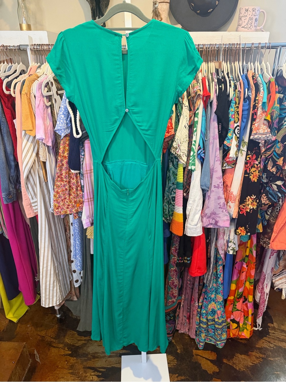 NWOT Vici Green Back Cutout Midi Dress - Picture 7 of 8